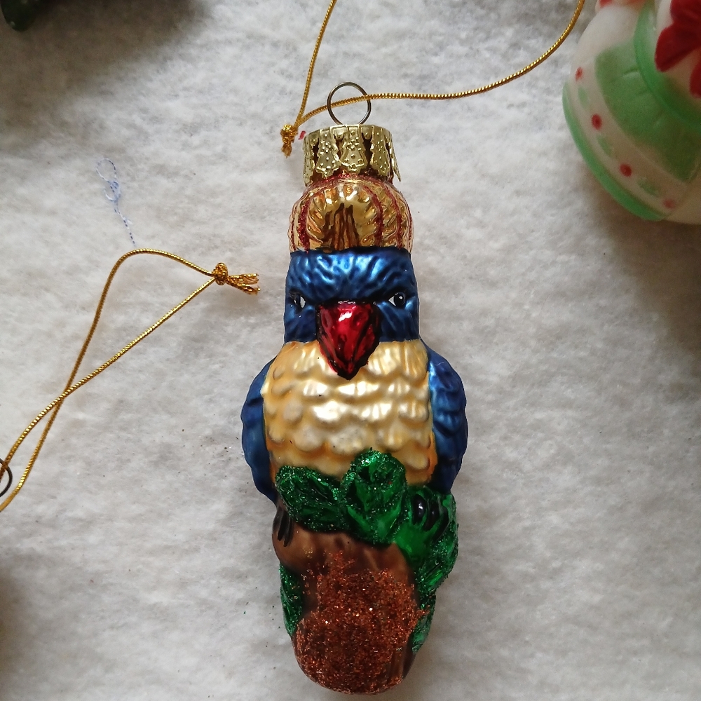Vintage Christopher Radko Parrot Blown glass ornament